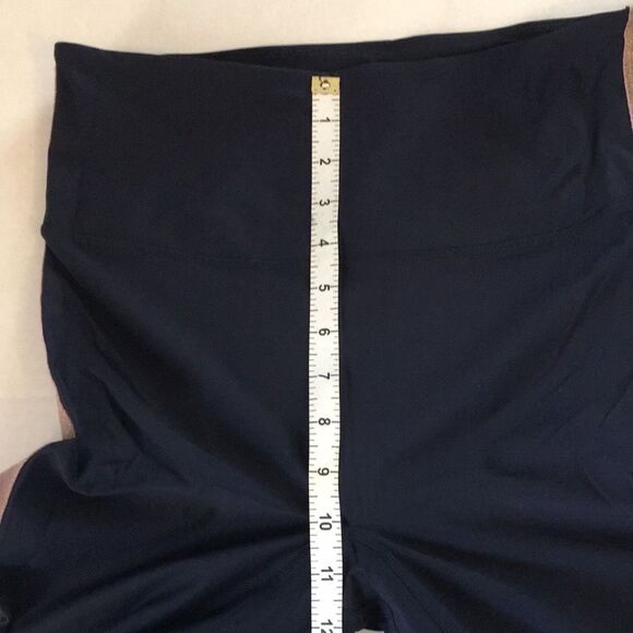 Nylora Bartley Leggings Navy Blue with gold and Lavender  Stripe on sides Sz L - Picture 12 of 16